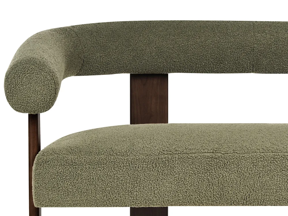 Sofa 2 Seater ILBRO Boucle Green/ Dark Brown_984825