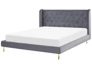 Bett mit Lattenrost Samtstoff FORBACH 180 x 200 cm Grau_819115