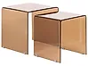 Beistelltisch 2er Set KENDALL Sicherheitsglas Braun