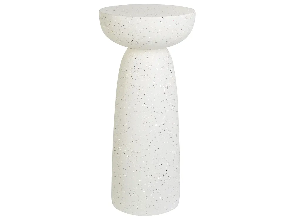 Beistelltisch CADINI 33 cm 33 cm Terrazzo Optik Cremeweiß