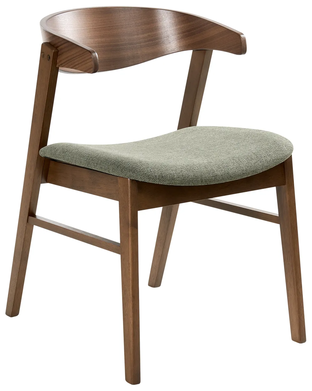 Set of 2 Dining Chairs LILLY Fabric Dark Green/ Brown_1016065
