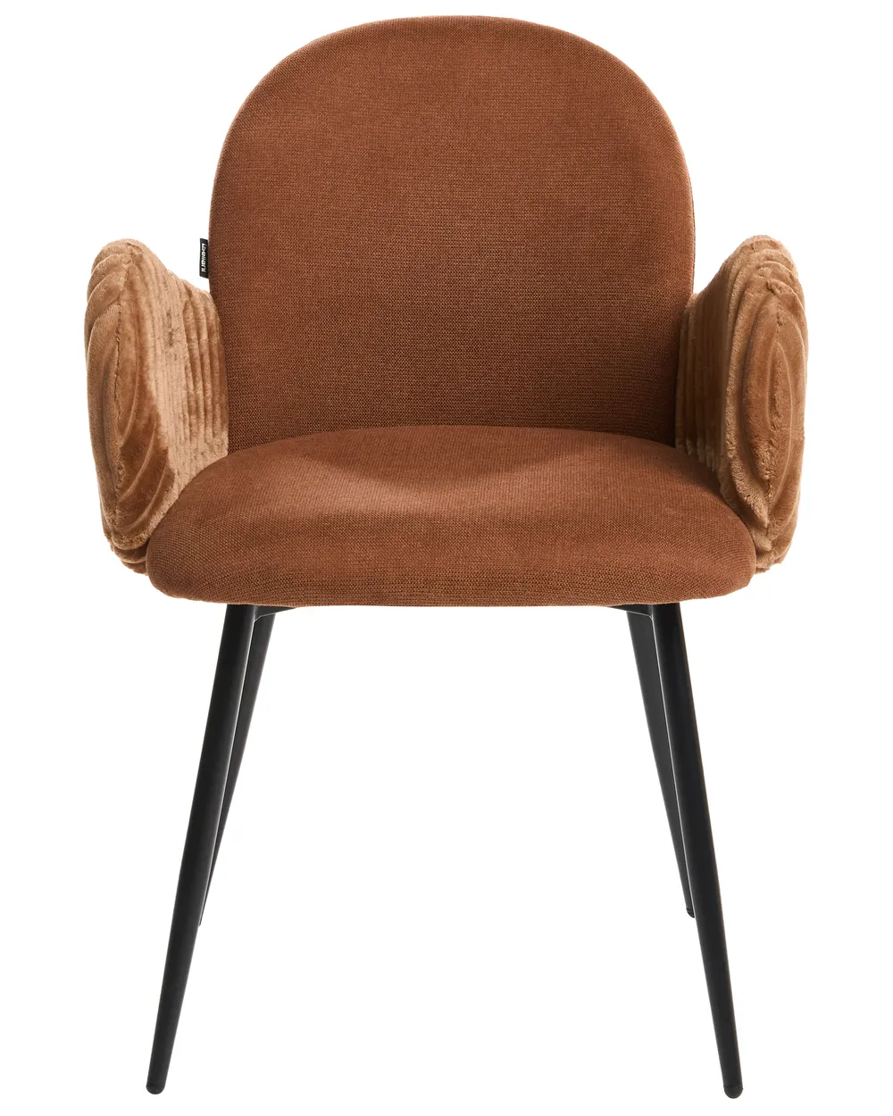 Set of 2 Dining Chairs AMITY Fabric Brown_1037330