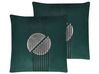 Dekokissen 2er Set CEROPEGIA 45 x 45 cm Samtstoff Smaragdgrün Geometrisches Muster