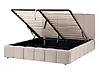 Bett mit Stauraum VAUVERT Stoff Taupe 140 x 200 cm