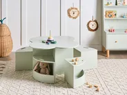 Kindertisch mit Stühlen TIBOO Hellgrün_1029545