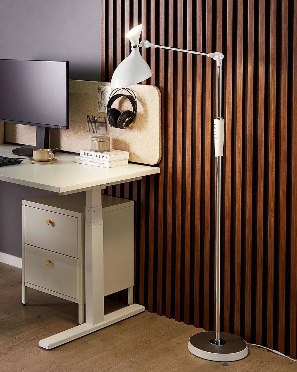 LED Stehlampe ANDROMEDA mit Dimmer Metall Weiß_855332