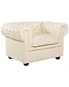 Sessel CHESTERFIELD Echtleder Hellbeige