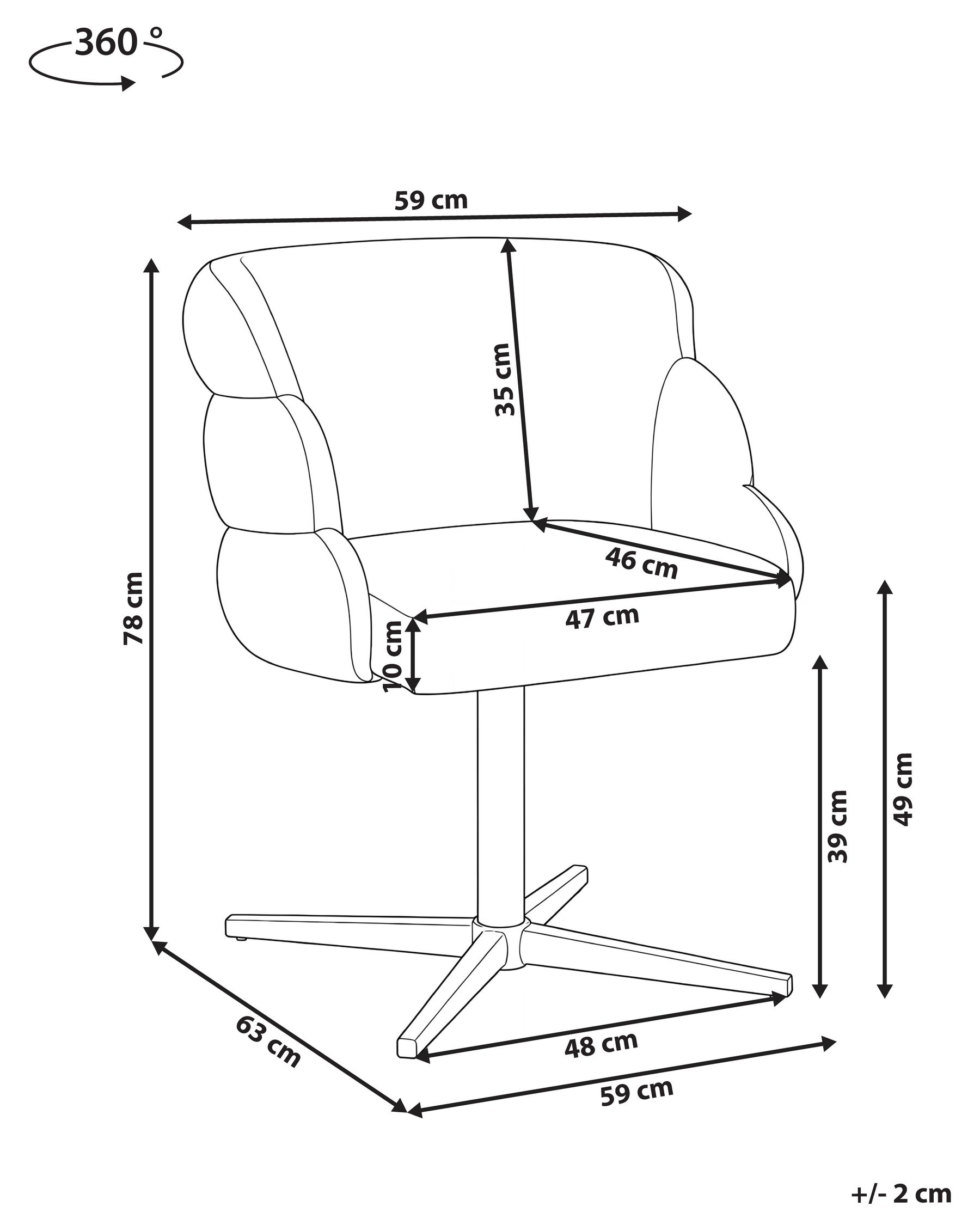 Dining Chair Swivel YOUNGSTOWN Fabric Golden Brown_1161937