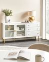 Sideboard mit Glastüren MILORA 160 cm Weiß