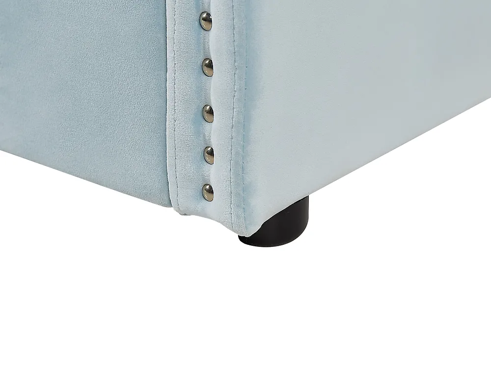 Trundle Bed Velvet TROYES 90 x 200 cm (EU Single) Light Blue_837066