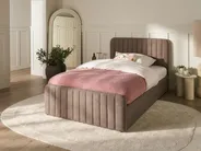 Bett mit Stauraum LUNAN Bouclé Taupe 120 x 200 cm_1048505