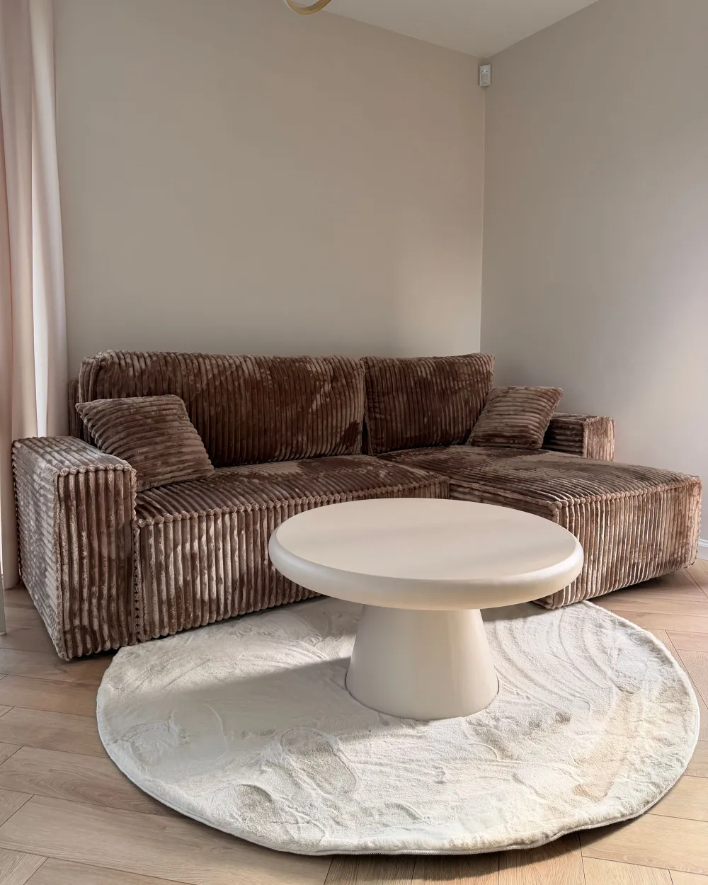 Rug VANTIRA Light Beige ø 160 cm_1175086