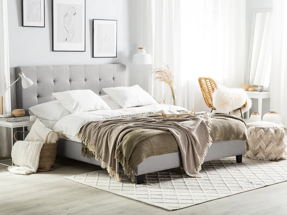 Wasserbett Stoff LA ROCHELLE 180 x 200 cm Hellgrau