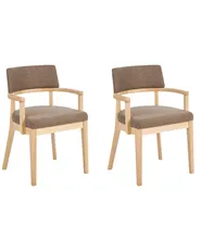 Esszimmerstuhl 2er Set DALBO Bouclé Hellbraun / Taupe_1068322