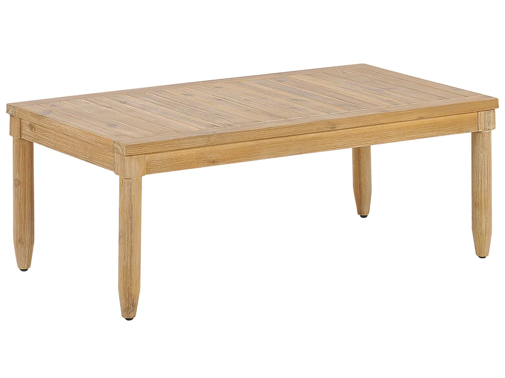 Lounge Set mit Tisch 4-Sitzer CREMONA Akazienholz Hellbraun / Cremeweiß rechtsseitig_834053