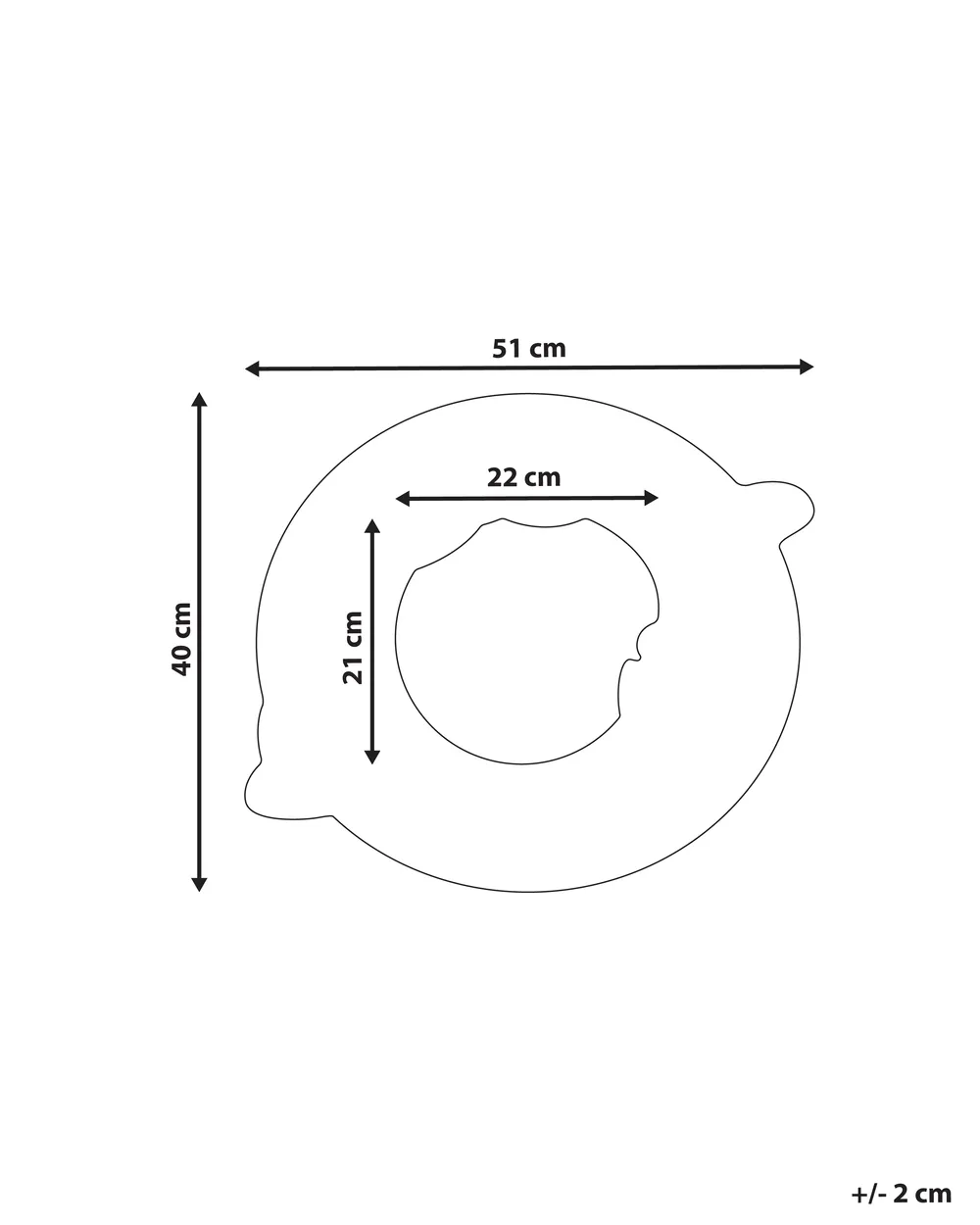 Wandspiegel BORITI 51 cm 40 cm Baumwolle Weiß_992438