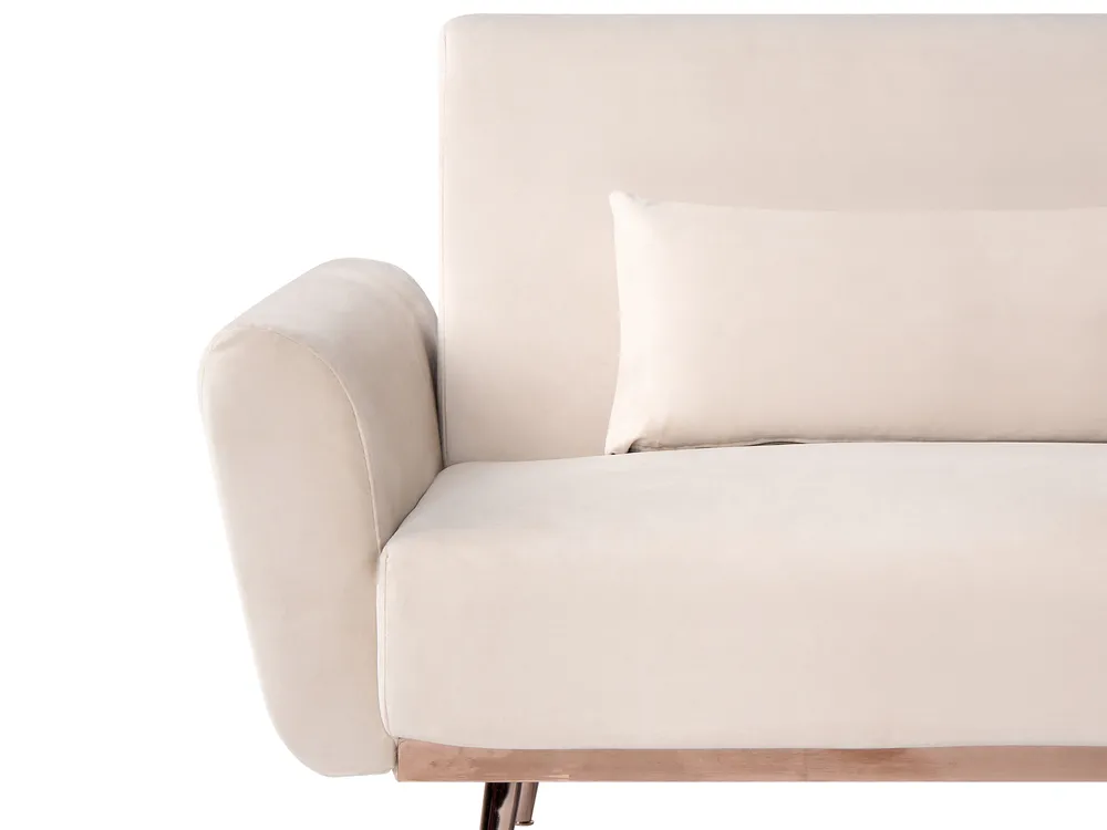 Schlafsofa 3-Sitzer EINA Samtstoff Hellbeige_1057724