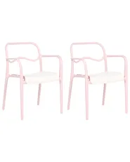 Gartenstuhl 2er Set THASOS Kunststoff Pastellrosa_1045699