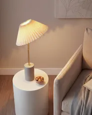 Table Lamp BALUARTE Faux Linen Beige_1078044