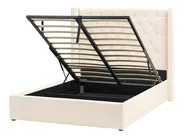 Ottoman Bed LUBBON Velvet Off-White 140 x 200 cm (EU Double)_882132