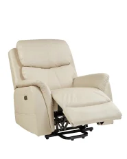 Electric Recliner Chair GLORIE with Massage Fabric Light Beige_924070