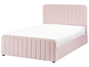 Krevet s prostorom za pohranu LUNAN Pastelno ružičasta 120 x 200 cm_1051423