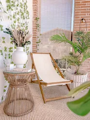 Bistro Set inkl. Kissen TRESTINA Polyrattan Hellbraun_874216