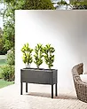 Elevated Plant Pot CARAGANA 77 cm PE Rattan Black