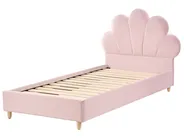 Kinderbett Muschel Samtstoff NEULISE 90 x 200 cm Rosa_984390