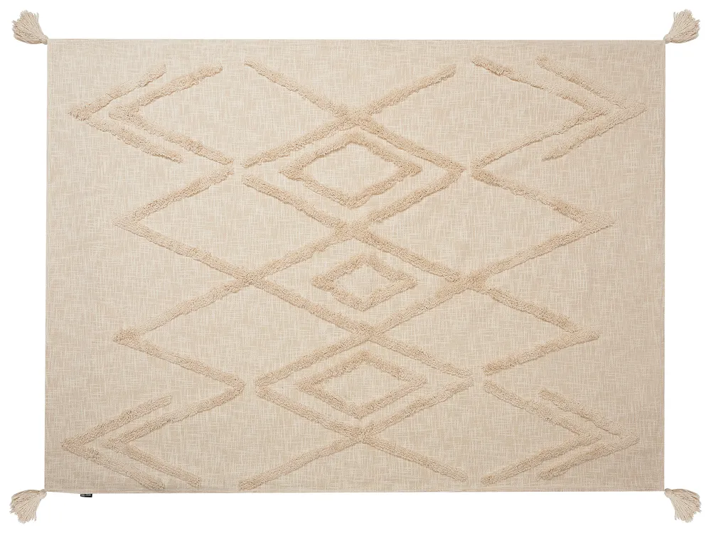 Kuscheldecke MORBI Baumwolle 130 x 180 cm Beige_829204