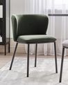 Set of 2 Dining Chairs MINA Fabric Dark Green