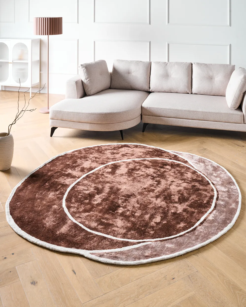 Teppich KANRACH Braun 200 x 200 cm Viskose