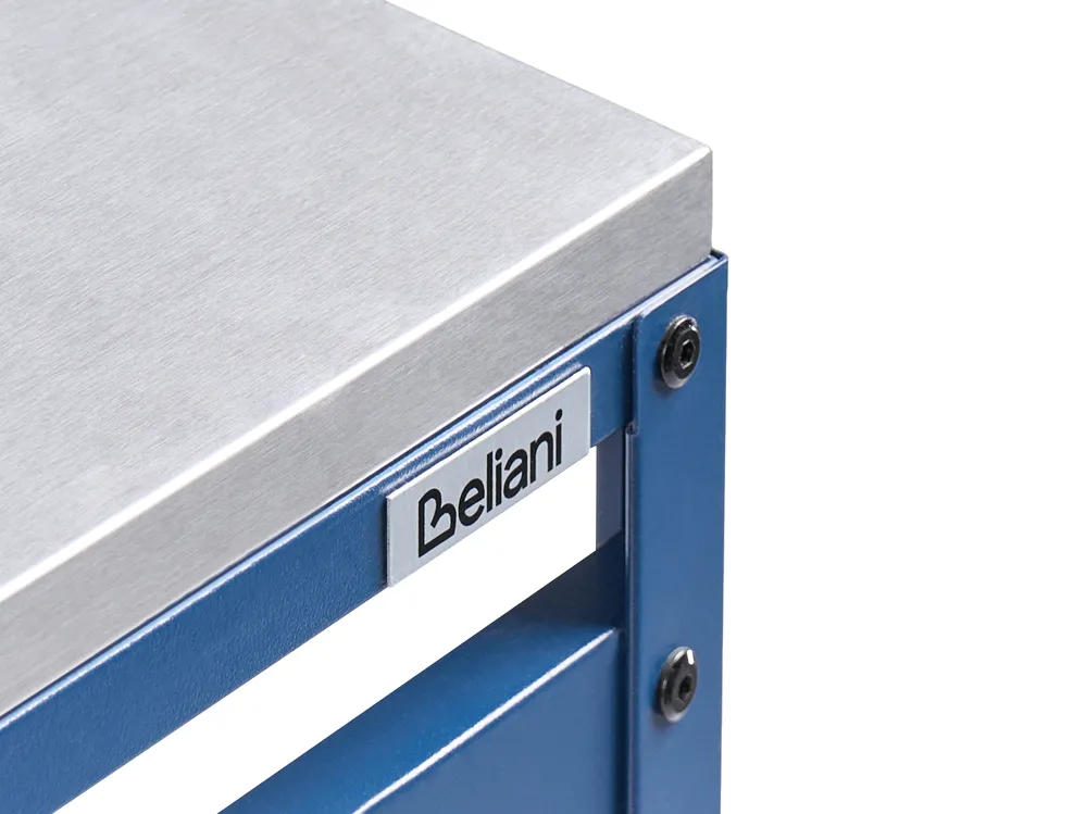 Outdoor-Küche 2er Set mit Spüle MAENZA Blau Metall_1044883