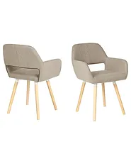Set of 2 Dining Chairs CHICAGO Fabric Taupe_693654