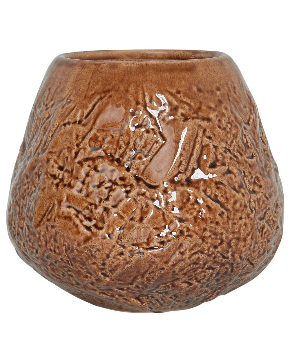 Bloemenvaas BETTA 22 cm Steengoed Bruin