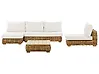 Lounge Set mit Tisch 4-Sitzer VARALLO modular Rattan Naturfarben rechtsseitig