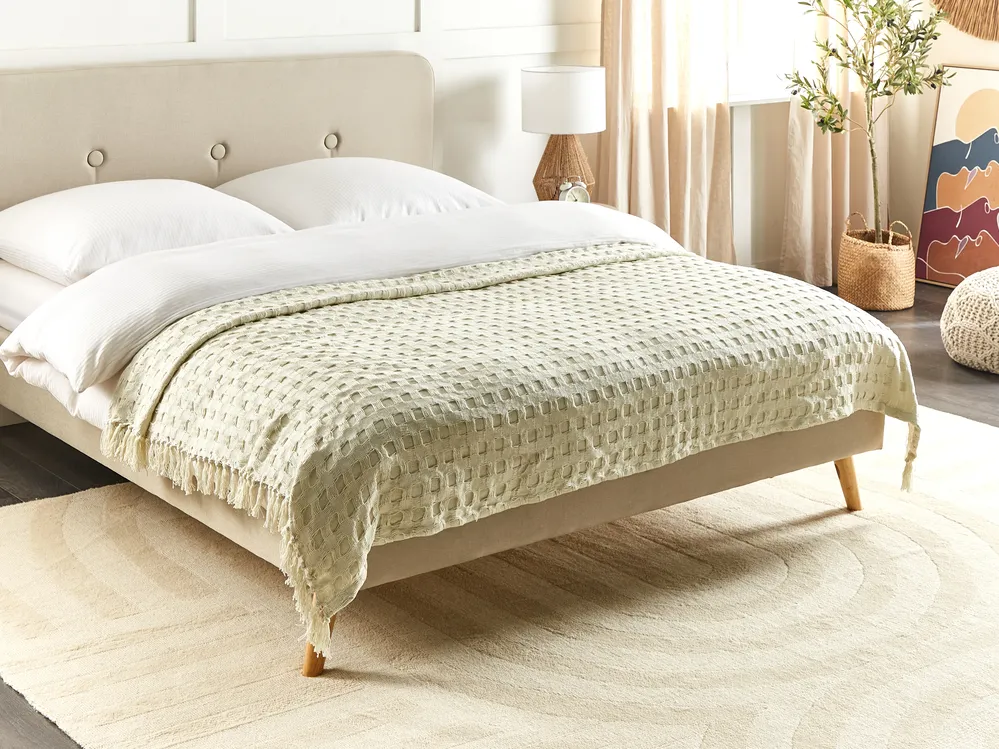 Tagesdecke BERE Baumwolle 150 x 200 cm Cremeweiß
