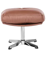 Swivel Armchair LOIMAA with Footstool Fabric Brown_1164632
