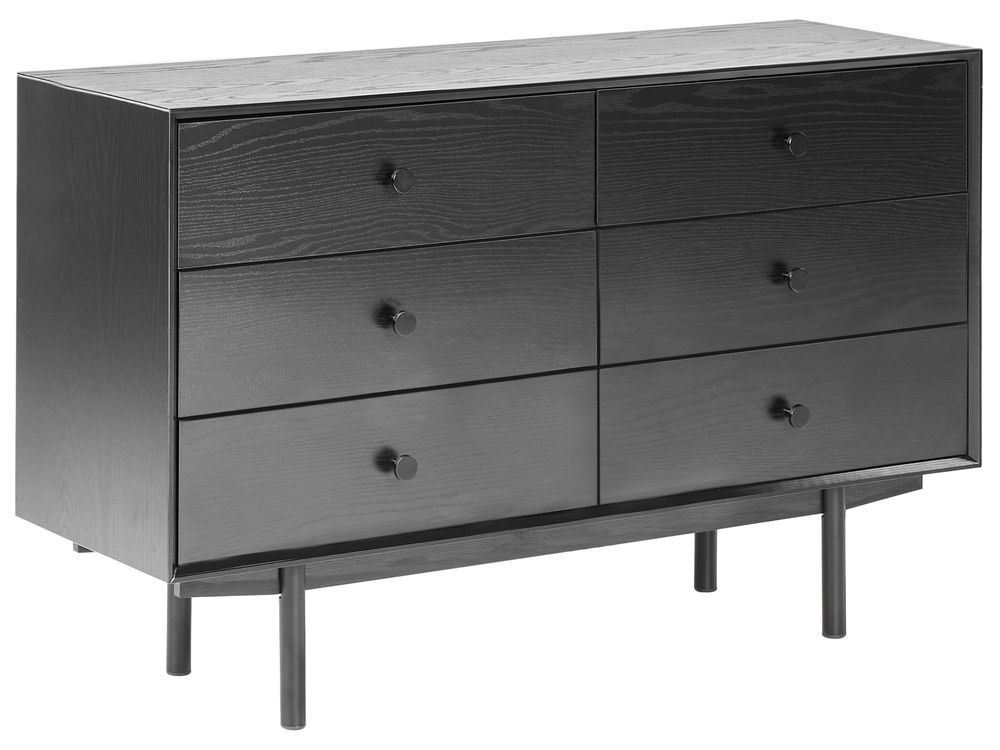 Commode à 6 tiroirs ALCESTER Noir
