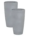 Set mit 2 Blumentöpfen ABDERA 23 cm Grau