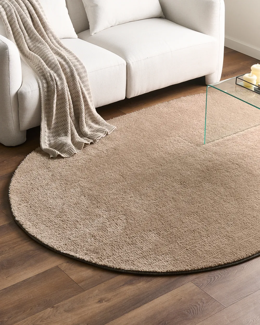 Shaggy-Teppich DEMRE Sandbeige 160 x 230 cm