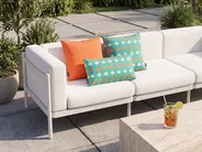 Set of 3 Outdoor Cushions CANNA Geometric Pattern 30 x 50 cm 45 x 45 cm Multicolour_1124847