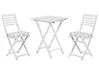 Bistro Set with Cushions Folding FIJI Acacia Wood White