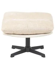 Drehsessel TOVIK mit Fußstütze Chenillegewebe Hellbeige_923364