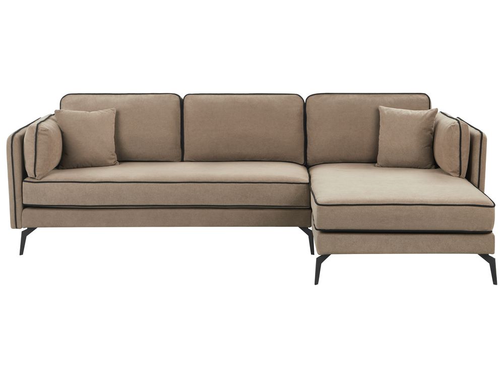 Corner Sofa ALTAN Fabric Brown Left Hand