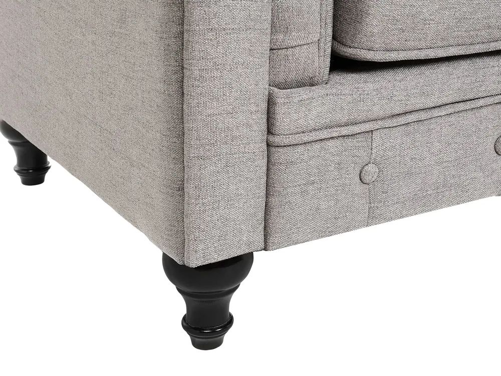 Living Room Set 4 Seater CHESTERFIELD Fabric Light Grey_797143