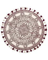 Teppich OLTU Rot ø 120 cm Baumwolle_756575
