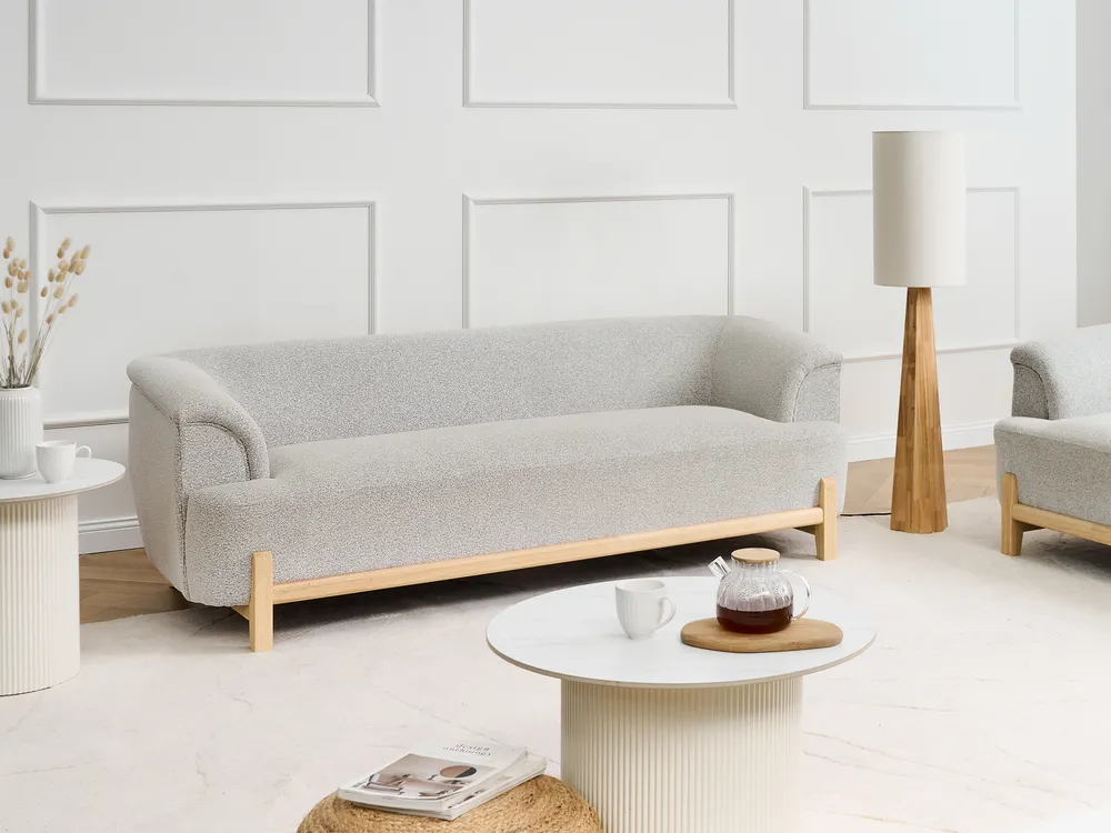 Sofa 3-Sitzer ALNOR Stoff Hellgrau