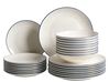 Set de 24 couverts de table CUMIN Porcelaine Blanc cassé/bleu