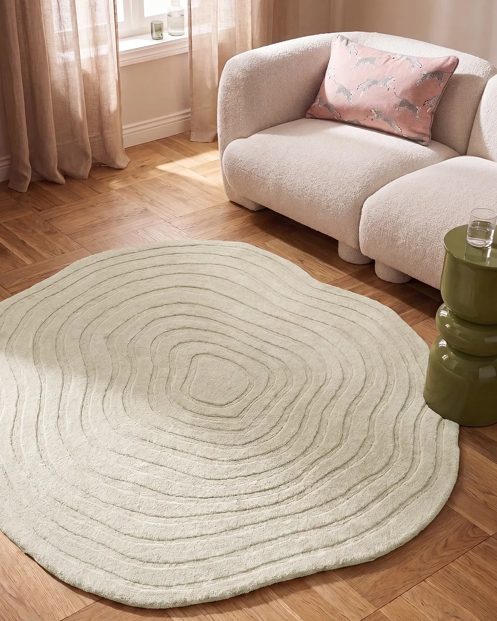 Vloerkleed ANKARAE Beige ø 200 cm Wol